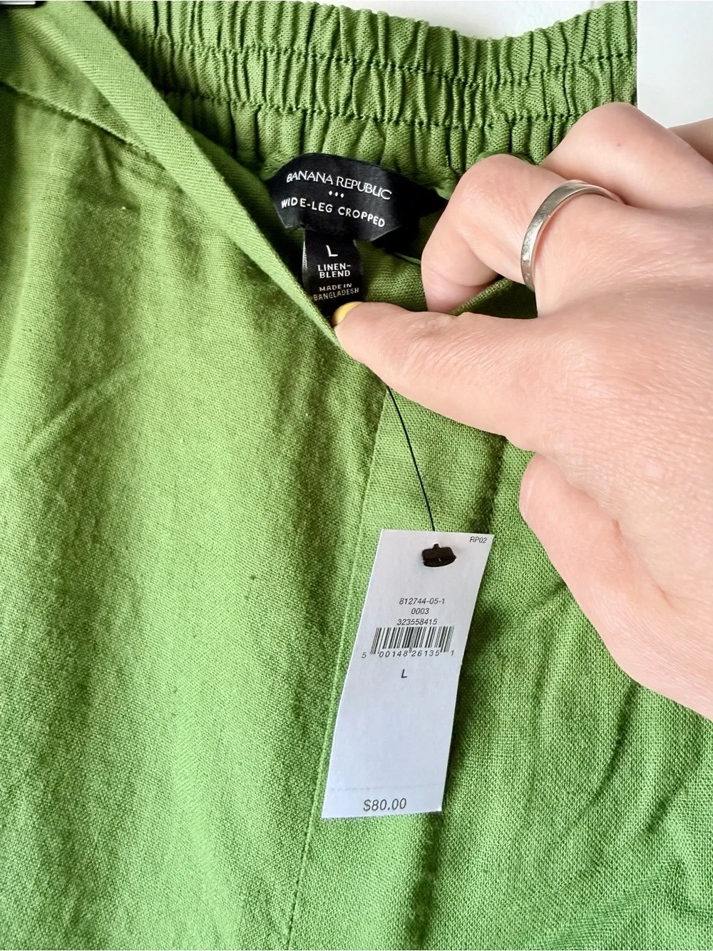 Banana Republic Linen Wide Leg Pants in Green